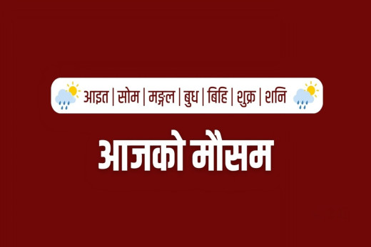 देशका केही भू–भागमा आज वर्षाको सम्भावना